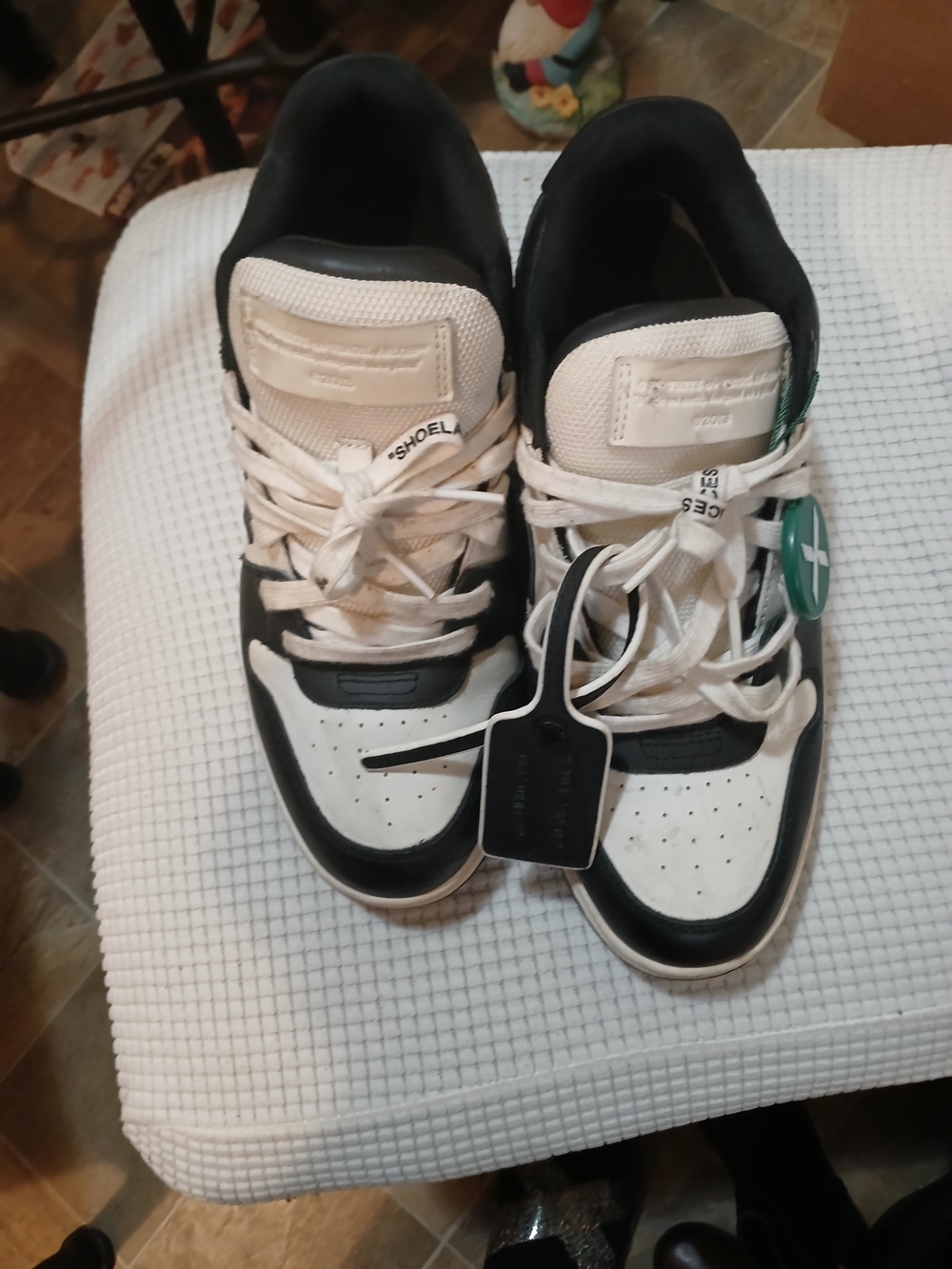 Off-White Men's White and Black Low-Top Sneakers 8 They Just Need Cleaning